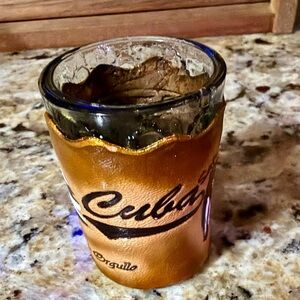 Leather-Wrapped Glass Tumbler
